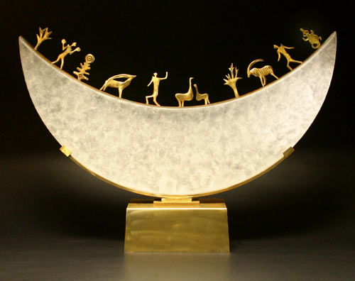 Glass Moon Sculpture
